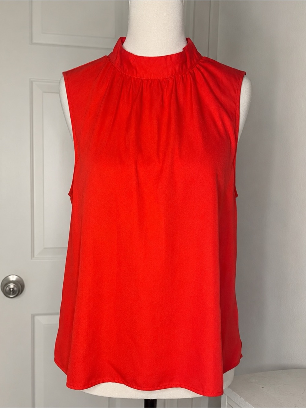 SHEIN Bright Red Sleeveless Mock-Neck Camisole